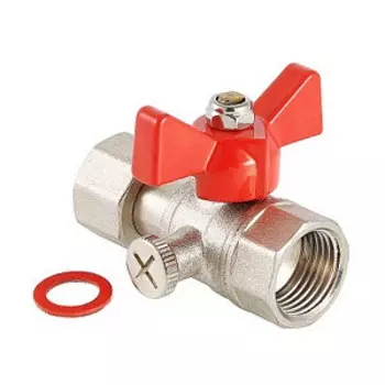 Кран шаровый Valtec для подключения манометра 1/2" ВР. -3/8" ВР. VT.807.N.0403