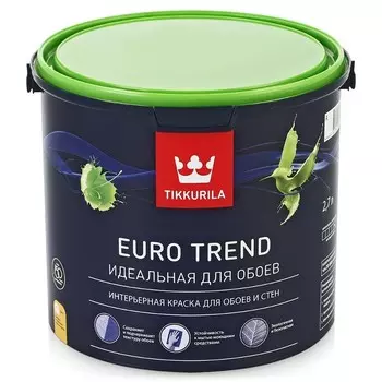 Краска для обоев и стен Tikkurila Euro Trend основа А 2,7 л