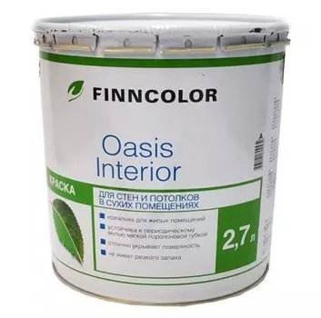 Краска для стен и потолков Tikkurila Finncolor Oasis Interior база А глубокоматовая 2,7 л