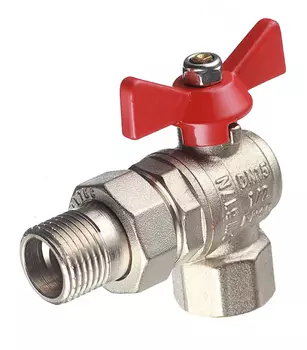 Кран шаровой Valtec Base1/2" ВР-НР угловой с полусгоном бабочка