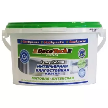 Краска интерьерная влагостойкая DecoTech Eco 3кг