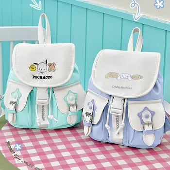Новый анимационный периферийный рюкзак Sanrio Cinnamoroll Pochacco, женский дорожный детский школьный рюкзак для девочек, школьный подарок