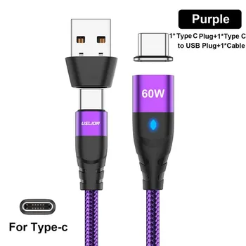 60 Вт PD кабель для быстрой зарядки USB C на Type C Micro Магнитный кабель для передачи данных 3A USB-кабель для iPhone 13 Macbook Huawei Samsung S22 1M/For iPhone