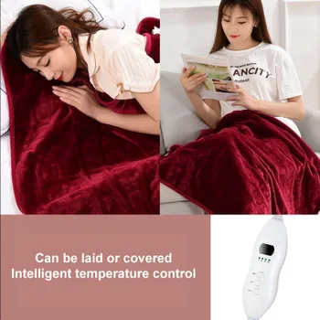Электрическое одеяло согреть одеяло Электрическое одеяло Офис Nap Lap Pad Шаль Одеяло Утолщенное теплое одеяло Студенческое общежитие 80*60cm красный