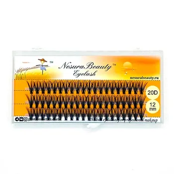 NESURABEAUTY Накладные ресницы пучки 20D 12.0