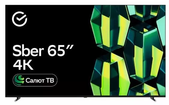 Телевизор Sber SDX-65U4139 LED 65" Салют ТВ черный 4K Ultra HD 60Hz DVB-T DVB-T2 DVB-C DVB-S DVB-S2 USB WiFi Smart TV