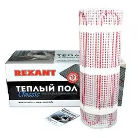 Теплый пол Rexant Classic RNX -9,0-1350 51-0516-2 площадь 9,0 м2 (0,5 х 18,0 м), 1350 Вт, двухжильный с экраном
