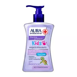 AURA Крем-мыло антибактериальное KIDS