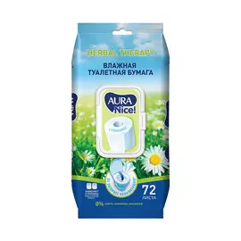 AURA NICE Влажная туалетная бумага с крышкой 72.0