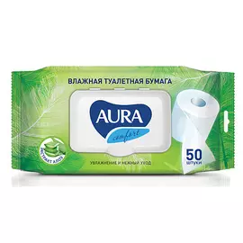 AURA ULTRA COMFORT Влажная туалетная бумага с крышкой 50.0