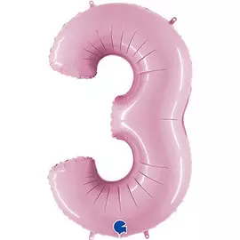 Шары Grabo Цифра г 3 40 пастель pink