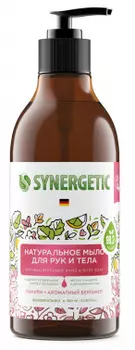 Жидкое мыло SYNERGETIC пачули/ароматный бергамот, очищающее, 380мл, 1шт. (105001)