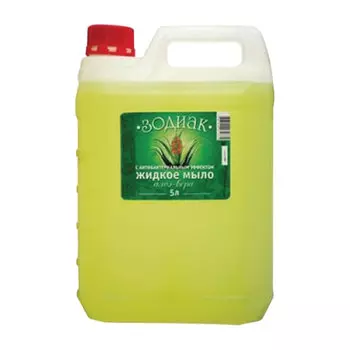 Жидкое мыло ЗОДИАК Алоэ-вера К10-5, антибактериальное, 5 л, 5.49 кг (603687)