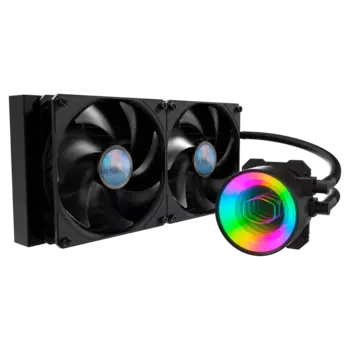 Жидкостное охлаждение Cooler Master MASTERLIQUID ML280 MIRROR для Socket 115x/2066/2011/2011-3/1200/AM4/AM3/AM3+/FM1/AM2+/FM2/FM2+, 230 Вт, 2x140мм (MLX-D28M-A14PK-R1)