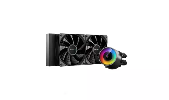 Жидкостное охлаждение Deepcool Castele 240 V2 для Socket 115x/2066/2011/2011-3/1200/Socket 1700/AM4/TR4/TRX40, 2x120мм, ARGB (DP-GS-H12AR-CS240V2)