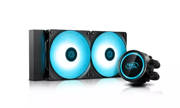 Жидкостное охлаждение Deepcool GAMMAXX L240 V2 для Socket 115x/2066/2011/2011-3/1356/1366/AM4/AM3/AM3+/FM1/AM2+/FM2/FM2+, 250 Вт, 2x120мм, RGB LED (DP-H12RF-GL240V2)