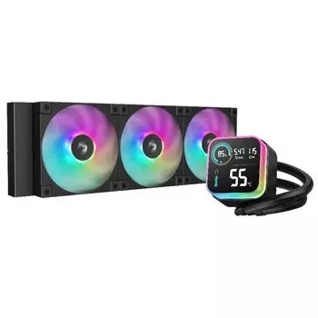 Жидкостное охлаждение Deepcool LQ360 для Socket 115x/1200/1700/1851/AM5/AM4, 300 Вт, 3x120 мм, ARGB, черный (LQ360)