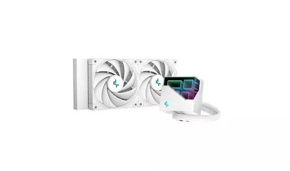 Жидкостное охлаждение Deepcool LT520 WH для Socket 115x/2066/2011/2011-3/1200/1700/AM5/AM4/FM2/FM2+/TR4/TRX40, 250 Вт, 2x12 см, ARGB (R-LT520-WHAMNF-G-1)
