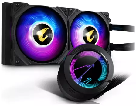 Жидкостное охлаждение Gigabyte AORUS WATERFORCE 240 для Socket 115x/2066/2011/2011-3/1356/1366/1200/1700/AM4/TR4/TRX40, 2x120мм, ARGB