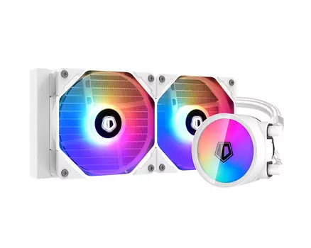 Жидкостное охлаждение ID-COOLING ZOOMFLOW 240 XT SNOW для Socket 115x/2066/2011/2011-3/1200/1700/1851/AM5/AM4, 250 Вт, 2x120 мм, ARGB, белый (IDC_ZOOMFLOW_240XT_SNOW)