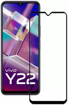 Защитное стекло Red Line для экрана смартфона Vivo Y22, Full screen full glue, поверхность глянцевая, черная рамка (УТ000033440)