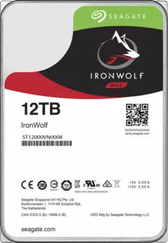 Жесткий диск (HDD) Seagate 12Tb IronWolf, 3.5", 7200rpm, 256Mb, SATA3 (ST12000VN0008)
