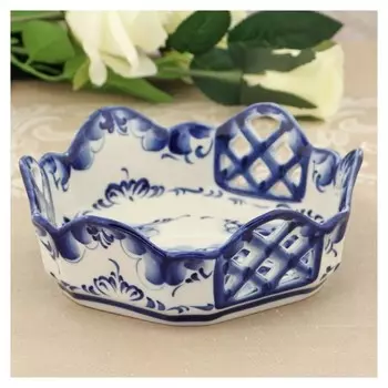 Сухарница «Уют», 20×20×10 см, гжель