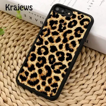 Чехол для телефона Krajews с леопардовым животным принтом для iPhone 14 5 SE 6s 7 8 plus XR XS 11 12 13 pro max Samsung Galaxy S21 S22ultra iPhone 6plus