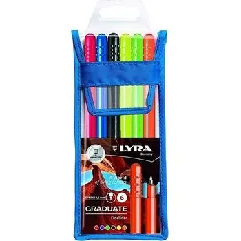 Цветные линеры "Graduate Fine Liner", 6 цветов