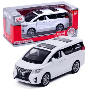 1:32-масштабная модель автомобиля Toyota Alphard из сплава, литые под давлением автомобильные игрушки со световыми и звуковыми эффектами для мальчиков, подарок на день рождения, детские игрушки, коллекция автомобилей 1/32-15.5x6x6cm чёрный
