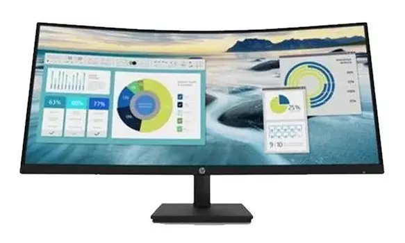 Монитор HP P34hc G4 34 Monitor Curved 3440x1440, 21:9, VA, 250 cd/m2, 3500:1, 5ms, HDMI, USB-C, USB, DisplayPort, Speakers, 50/60 Hz, Black (repl. 6GJ95AA,5DP31AA) (21Y56AA#ABB)
