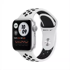 Apple Watch Nike Series 6, 40 мм, алюминий серебристого цвета, спортивный ремешок Nike цвета «чистая платина/черный»