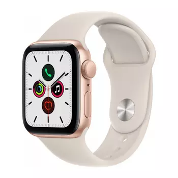 Apple Watch SE GPS 44mm (корпус - золотистый, спортивный ремешок цвета сияющая звезда)