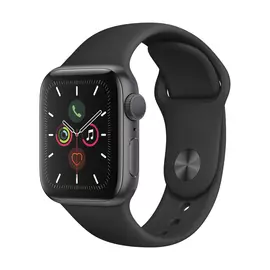 Apple Watch Series 5 GPS, 40 мм, алюминий цвета «серый космос», спортивный ремешок черного цвета