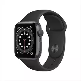 Apple Watch Series 6 GPS, 40 мм, алюминий цвета «серый космос», спортивный ремешок черного цвета
