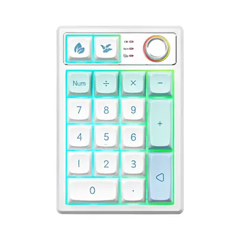 YUNZII YZ19 Mint, 19 клавиш, беспроводная Механическая подставка для номера с ручкой, горячая заменяемая прокладка RGB, цифровая клавиатура с колпачками PBT