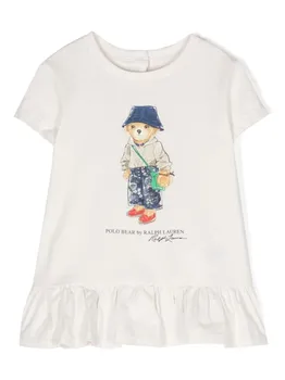Ralph Lauren Polo Bear-print cotton T-shirt, нейтральный цвет