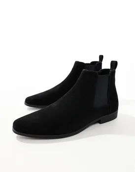 Черные ботинки челси из искусственной замши ASOS DESIGN