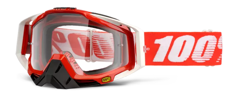 Очки велосипедные 100% Racecraft Fire Red / Clear Lens, 50100-003-02