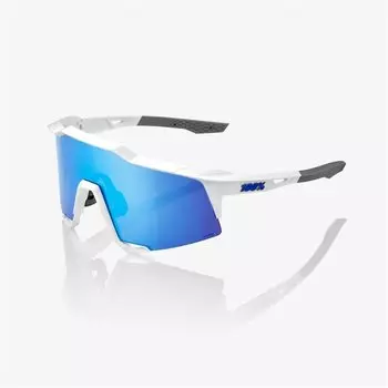 Очки велосипедные 100% Speedcraft, спортивные, Matte White / HIPER Blue Multilayer Mirror Lens, 61001-407-01
