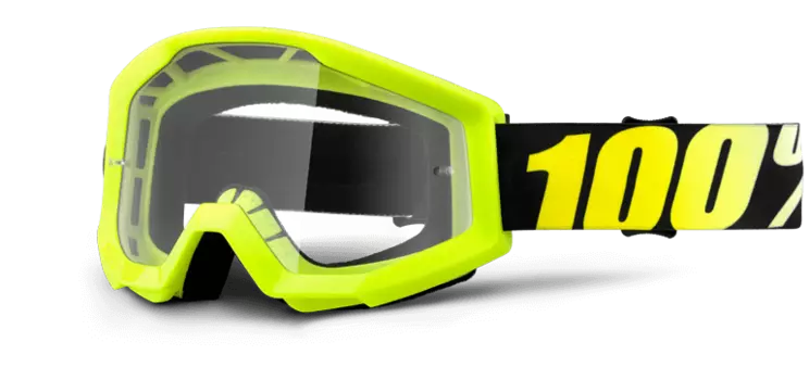 Очки велосипедные 100% Strata Neon Yellow / Clear Lens, 50400-004-02