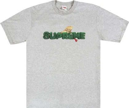 Футболка Supreme Lizard Tee 'Heather Grey', серый