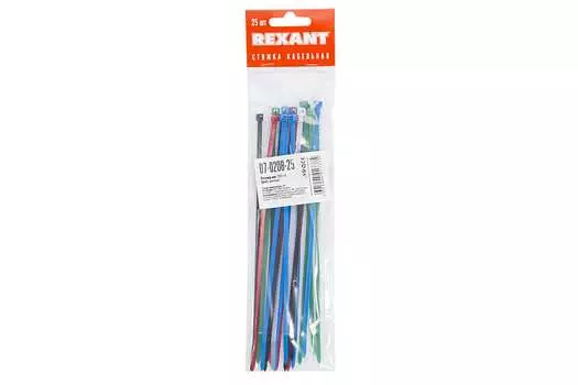 Хомут-стяжка Rexant, 3.6мм x 20см, 25шт., несколько цветов (07-0208-25)