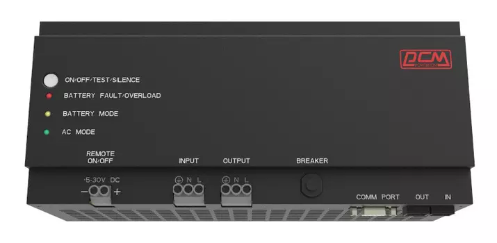 ИБП Powercom DRU-500, 500 VA, 300 Вт, клеммная колодка, розеток - 1, черный (DRU-500)