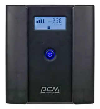 ИБП Powercom Raptor, 2000 В·А, 1.2 кВт, EURO, розеток - 4, USB, черный (RPT-2000AP LCD)