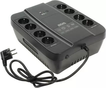 ИБП Powercom Spider SPD-1000N, 1000 В·А, 550 Вт, EURO, розеток - 8, черный (SPD-1000N)