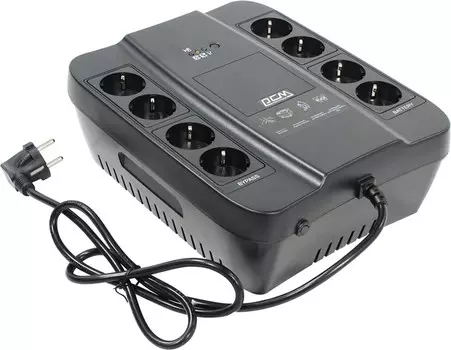 ИБП Powercom Spider SPD-650N, 650 VA, 390 Вт, EURO, розеток - 8, черный (SPD-650N)