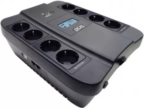 ИБП Powercom Spider SPD-750U LCD, 750 VA, 450 Вт, EURO, розеток - 8, USB, черный (SPD-750U LCD)