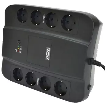 ИБП Powercom SPIDER SPD-850E, 850VA, 510W, EURO, розеток - 8, USB, черный