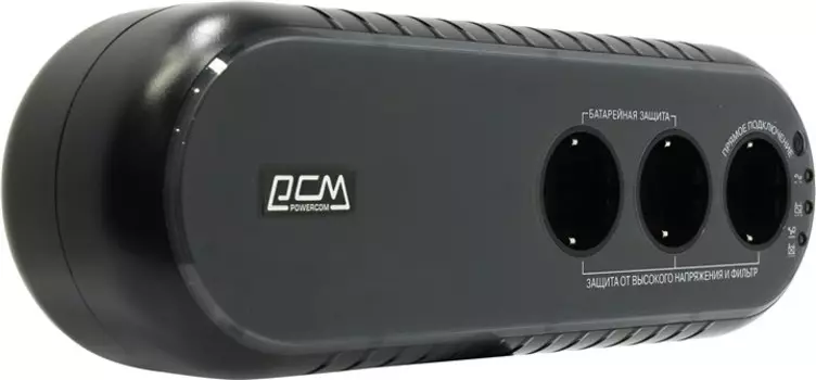 ИБП Powercom WOW UPS, 500 VA, 250 Вт, EURO, розеток - 3, USB, черный (WOW-500 U)